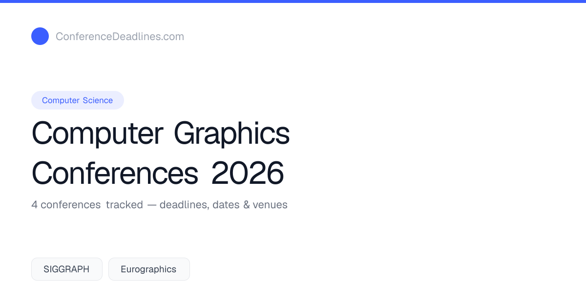 Computer Graphics Conferences 2026