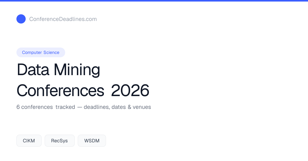 Data Mining Conferences 2026