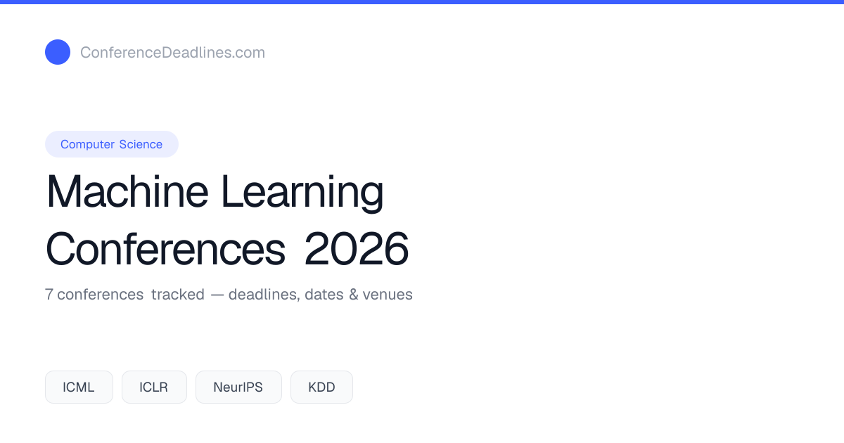Machine Learning Conferences 2026